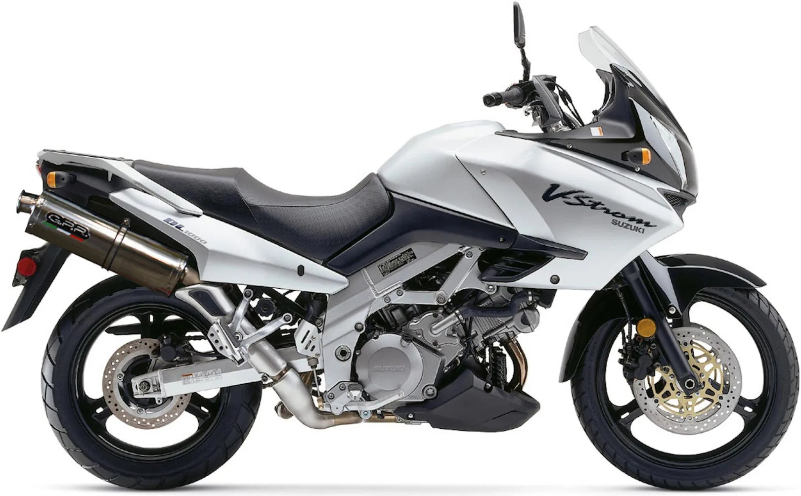 Dual Catalytic Exhaust Tips With Sound Certification Trioval Stainless Steel - Gpr Compatible With Suzuki V-Strom Dl 1000 (2002-2013)