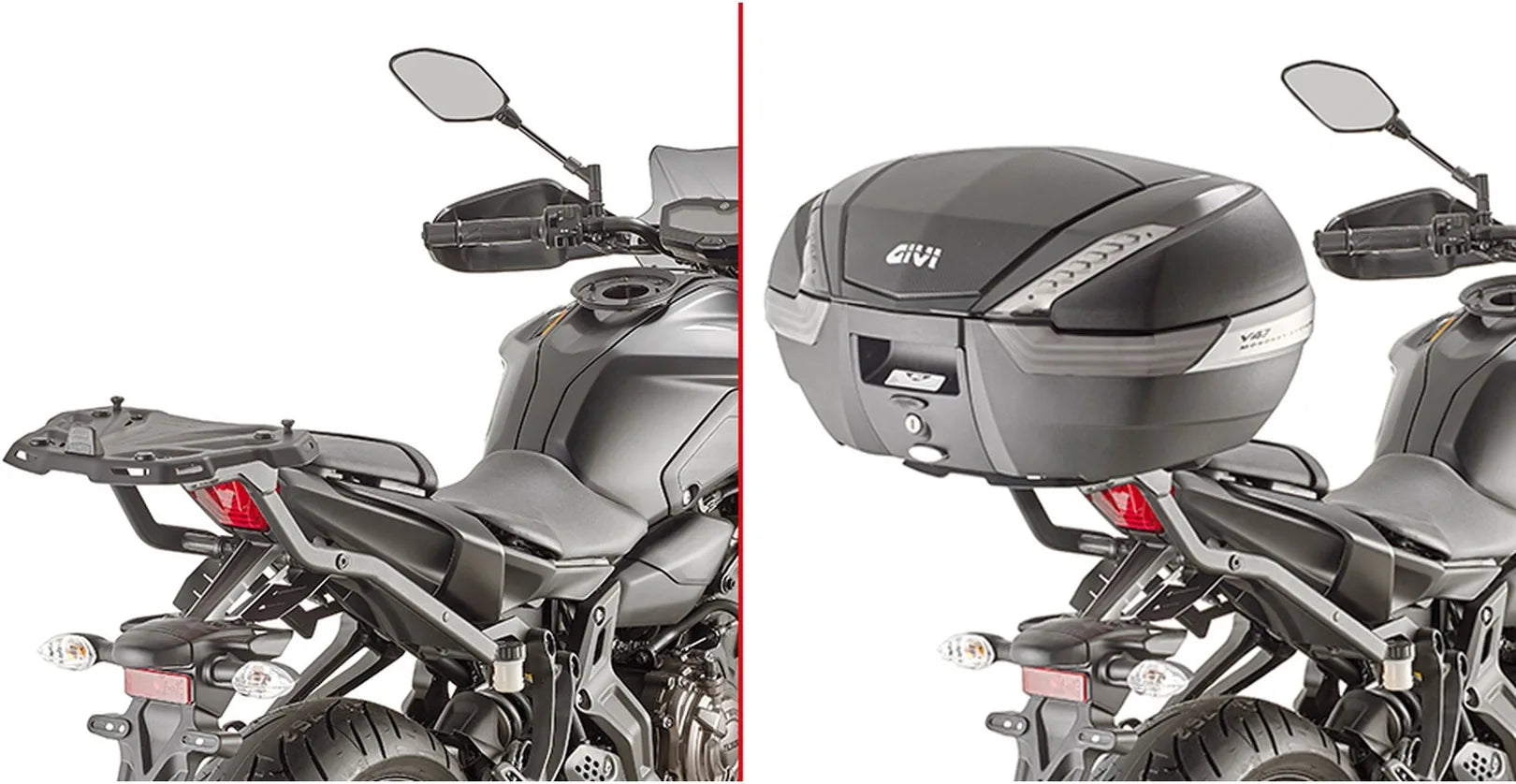 Monokey Arena Black Top Case - 45 Lt Arena Technopolymer - Givi Compatible With Yamaha Mt-07 (2021-2024)