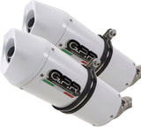 Dual Exhaust System With Sound Certification Albus Ceramic White Aluminium - Gpr Compatible With Ktm 640 Lc4 (2005-2006)