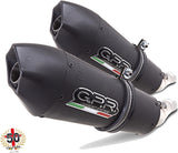 Dual Exhaust System With Sound Certification Gpe Anniversary Black Titanium - Gpr Compatible With Ducati Hypermotard 1100 - Evo (2007-2012)