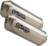 Dual Catalytic Exhaust Tips With Sound Certification Satinox Stainless Steel - Gpr Compatible With Aprilia Etv Caponord 1000 Rally (2001-2007)