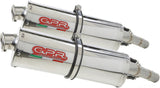 Dual Catalytic Exhaust Tips With Sound Certification Trioval Stainless Steel - Gpr Compatible With Kawasaki Z 1000 (2007-2009)