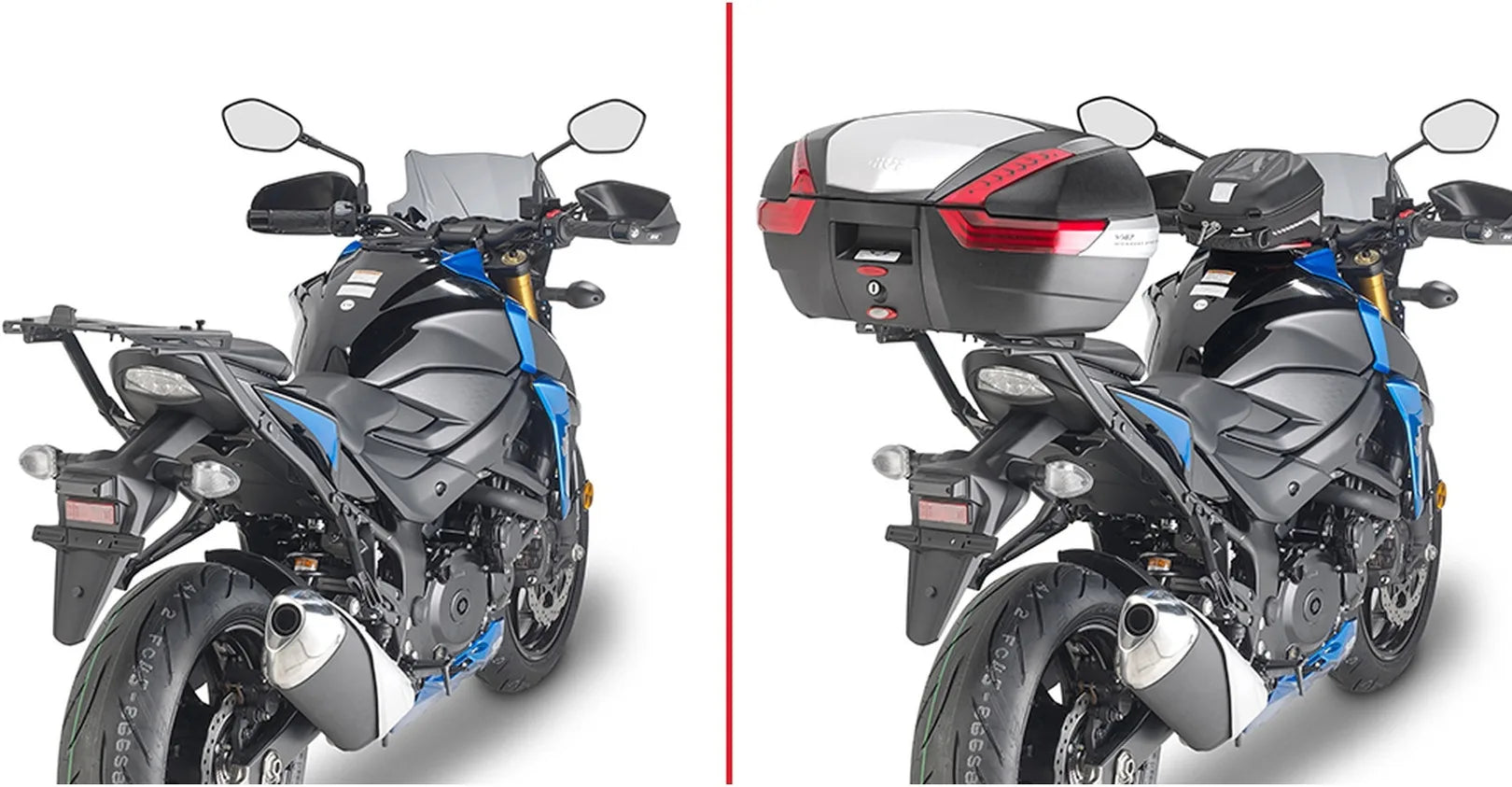 Monolock Alpina Aluminium Top Case - 44 Lt Alpina Aluminium - Givi Compatible With Suzuki Gsx-S 750 (2017-2021)