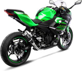 Exhaust Tip Without Sound Certification Gp Corsa Carbon Fiber - Leovince Compatible With Kawasaki Z 400 (2019-2021)