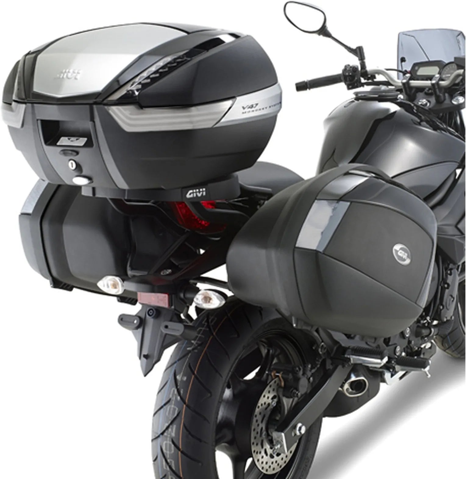 Monokey Arena Black Tech Top Case - 45 Lt Arena Technopolymer - Givi Compatible With Yamaha Xj6 600 (2009-2012)