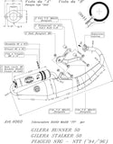 Complete Catalytic Exhaust System With Sound Certification Hand Made Tt Black Aluminum - Leovince Compatible With Piaggio Nrg 50 (1994-1996)