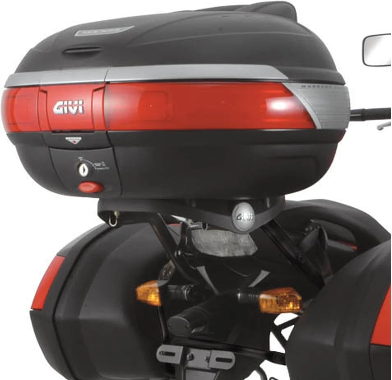 Monokey Trekker Outback Evo Smart Black Aluminium Top Case - 58 Lt Trekker Outback Evo Smart Aluminium - Givi Compatible With Kawasaki Versys 650 (2006-2009)