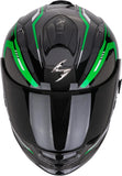 Full-Face Motorcycle Helmet Scorpion Exo Exo-491 Polycarbonate Black Green White Kripta Size Xs