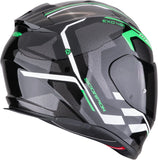 Full-Face Motorcycle Helmet Scorpion Exo Exo-491 Polycarbonate Black Green White Kripta Size M