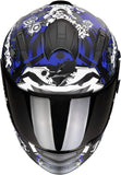 Full-Face Motorcycle Helmet Scorpion Exo Exo-491 Polycarbonate Matt Black Blue Spector Size Xxl