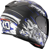 Full-Face Motorcycle Helmet Scorpion Exo Exo-491 Polycarbonate Matt Black Blue Spector Size Xs
