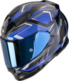 Full-Face Motorcycle Helmet Scorpion Exo Exo-491 Polycarbonate Black Blue Zumo Size S
