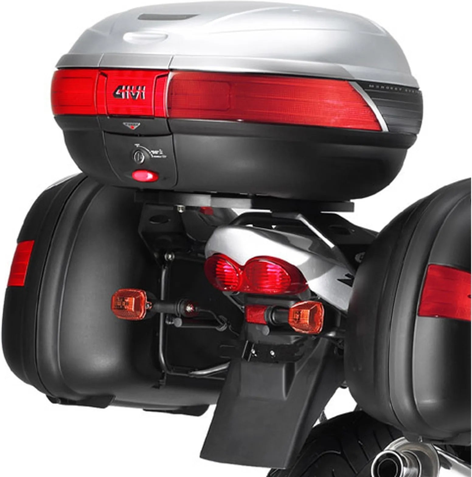 Monokey Arena Black Tech Top Case - 45 Lt Arena Technopolymer - Givi Compatible With Suzuki Gsf 1200 Bandit - S (2000-2005)
