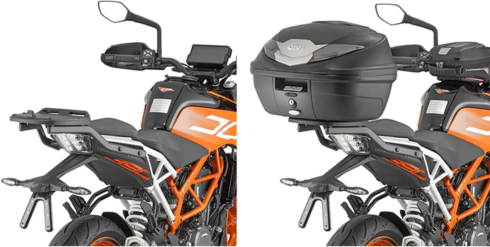 Monolock Black Tech Top Case - 30 Lt C30Nt Technopolymer - Givi Compatible With Ktm 390 Duke (2017-2023)