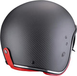 Urban Motorcycle Helmet Scorpion Exo Belfast Evo Carbon Carbon Fiber Matt Black Red Solid Size Xs