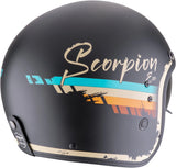 Urban Motorcycle Helmet Scorpion Exo Belfast Evo Ultra Tct Matt Black Beige Adonis Size S