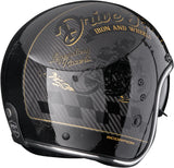 Urban Motorcycle Helmet Scorpion Exo Belfast Evo Carbon Carbon Fiber Black Gold Zippy Size Xl