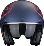 Urban Motorcycle Helmet Scorpion Exo Belfast Evo Ultra Tct Matt Blue Red Dawg Size L