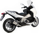 Exhaust Tip Without Sound Certification Lv One Evo Stainless Steel Carbon Fiber End Cap - Leovince Compatible With Honda Integra 700 - Dct (2012-2013)