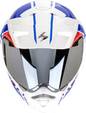Full-Face Motorcycle Helmet Scorpion Exo Adx-2 Polycarbonate White Blue Red Lewis Size S