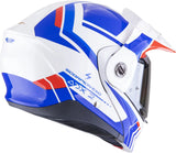 Full-Face Motorcycle Helmet Scorpion Exo Adx-2 Polycarbonate White Blue Red Lewis Size L