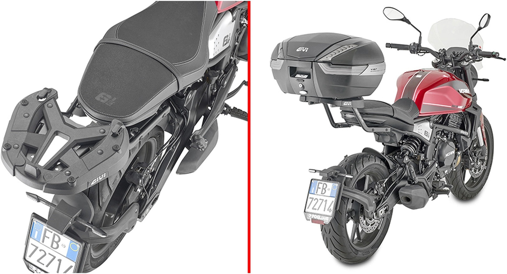 Monokey Black Top Bag - 40 Lt Nylon - Givi Compatible With Moto Morini Seiemmezzo Scr 650 (2022-2024)