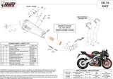 Complete Catalytic Exhaust System With Sound Certification Delta Race Steel Black Carbon - Mivv Compatible With Aprilia Rs 660 (2020-2024)