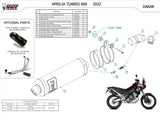 Complete Non-Catalytic Exhaust System With Sound Certification Dakar Steel Black - Mivv Compatible With Aprilia Tuareg 660 (2022-2024)