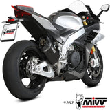 Catalytic Exhaust Tip With Sound Certification Sr-1 Titanium Black - Mivv Compatible With Aprilia Tuono V4 1100 (2021-2024)