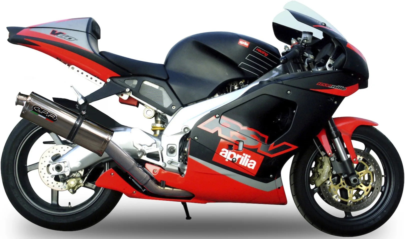 Exhaust Tip With Noise Certification Trioval Stainless Steel - Gpr Compatible With Aprilia Rsv 1000 - Sp (1998-2003)