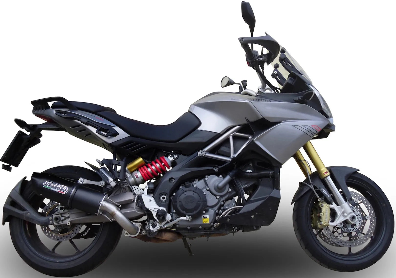Exhaust Tip With Noise Certification Furore Aluminium Black - Gpr Compatible With Aprilia Caponord 1200 (2013-2015)
