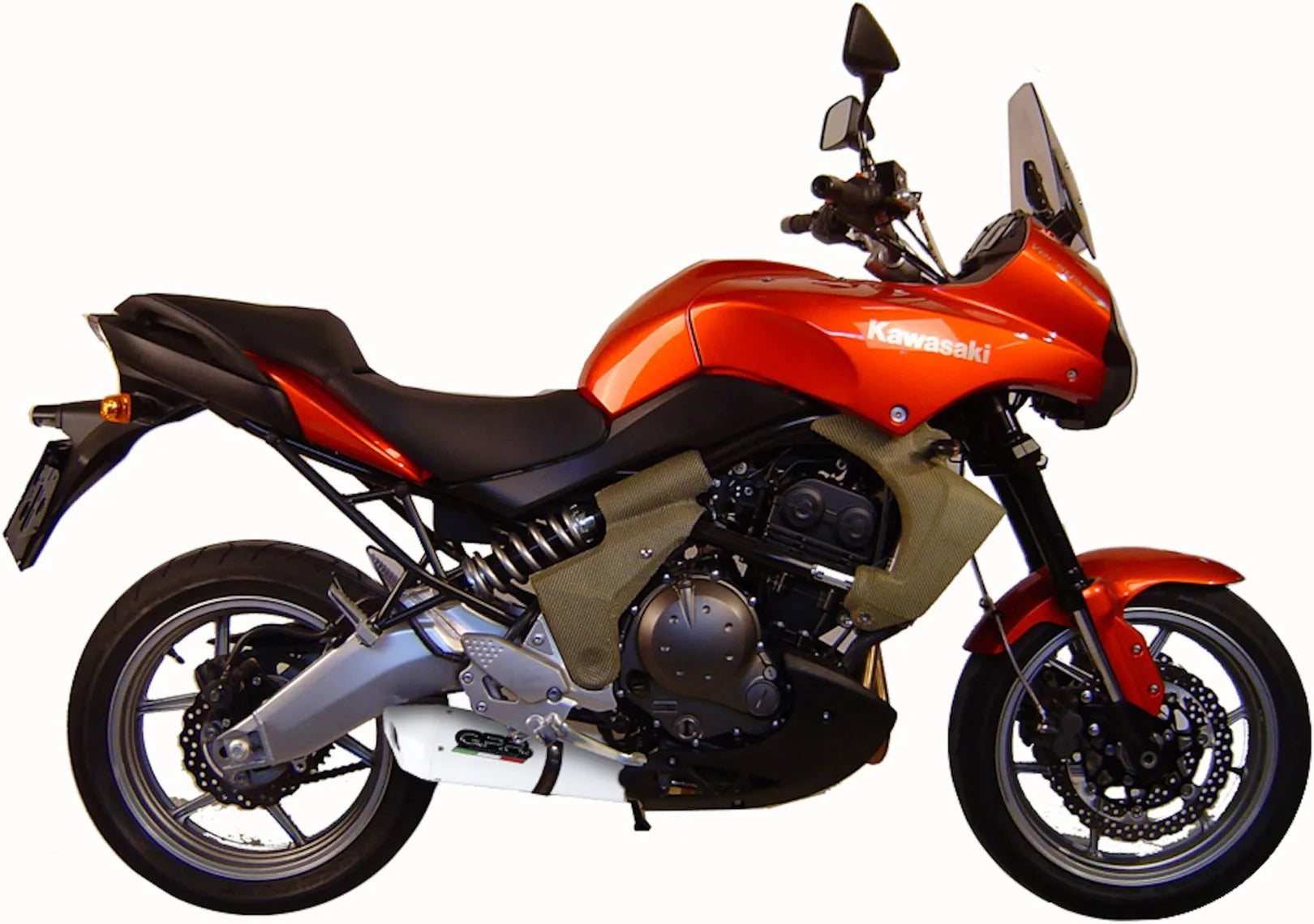 Exhaust Tip With Noise Certification Albus Ceramic White Aluminium - Gpr Compatible With Kawasaki Versys 650 (2006-2014)