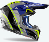 Off-Road Motorcycle Helmet Airoh Aviator 3 - Av3H18 Hpc Carbon Gloss Blue Hima Size M