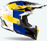Off-Road Motorcycle Helmet Airoh Aviator 3 - Av3M18 Hpc Carbon Blue Yellow Glossy Monarch Size Xl