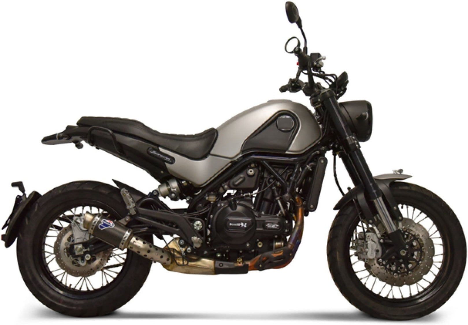 Exhaust Tip Without Sound Certification Gp Carbon - Termignoni Compatible With Benelli Leoncino 500 Trail (2018-2020)