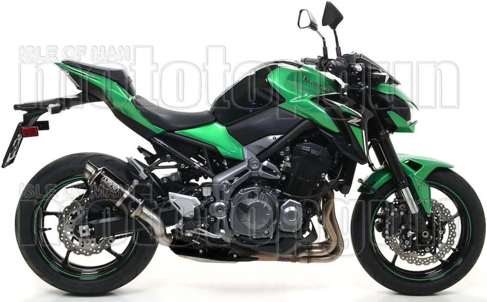 Complete Non-Catalytic Exhaust System With Sound Certification Gp2 Gp-2 Black Nichrom Stainless Steel - Arrow Special Parts Compatible With Kawasaki Z 900 (2017-2019)