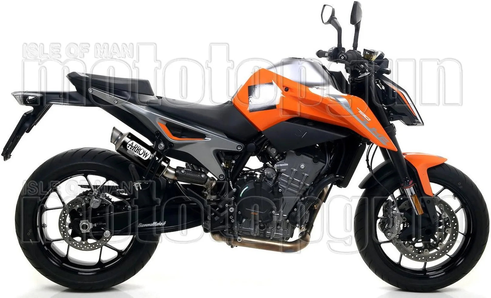 Exhaust Tip With Noise Certification Gp2 Gp-2 Black Nichrom Stainless Steel - Arrow Special Parts Compatible With Ktm 790 Duke (2023)