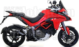 Exhaust Tip With Noise Certification Indy-Race Black Aluminium Carbon - Arrow Special Parts Compatible With Ducati Multistrada 1200 (2015-2017)