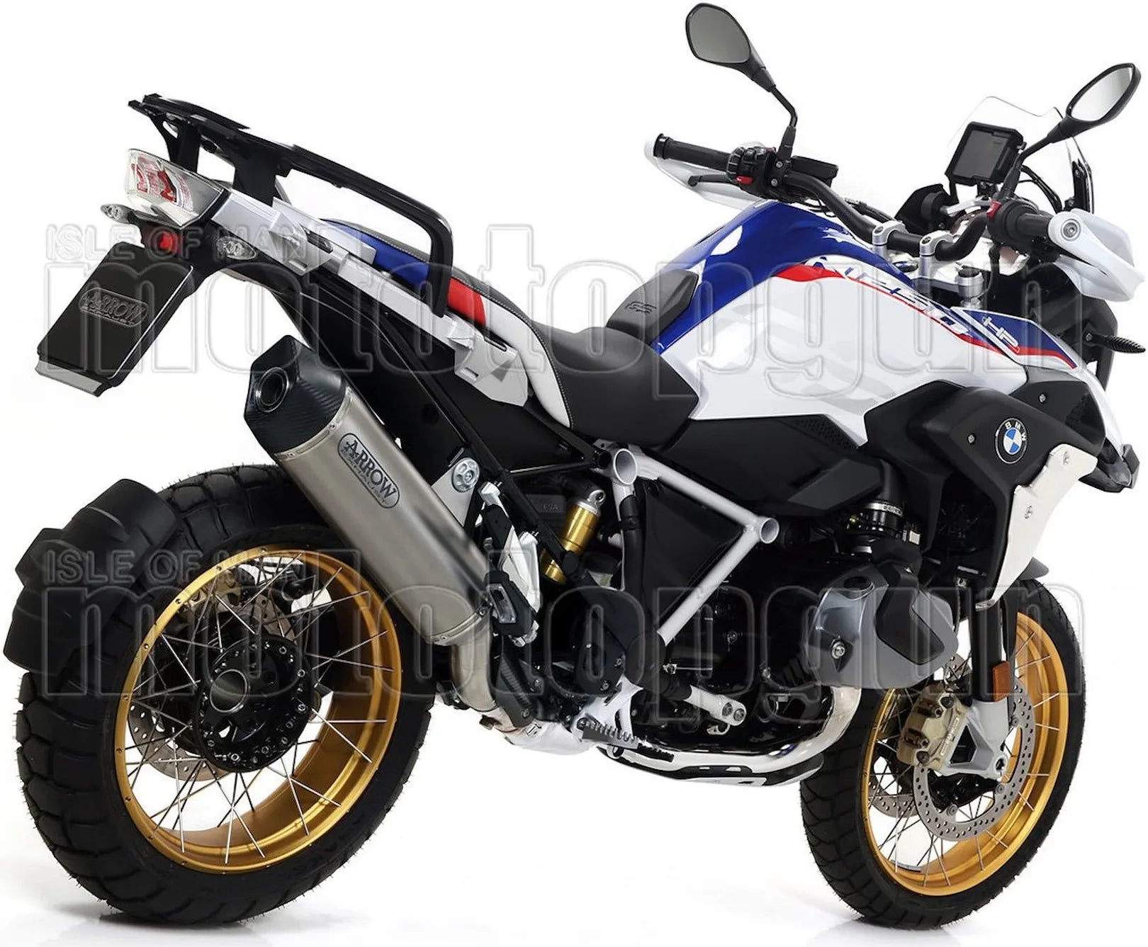 Complete Non-Catalytic Exhaust System With Sound Certification Maxi Race-Tech Full Titanium Carbon - Arrow Special Parts Compatible With Bmw R 1250 Gs Adventure (2019-2024)