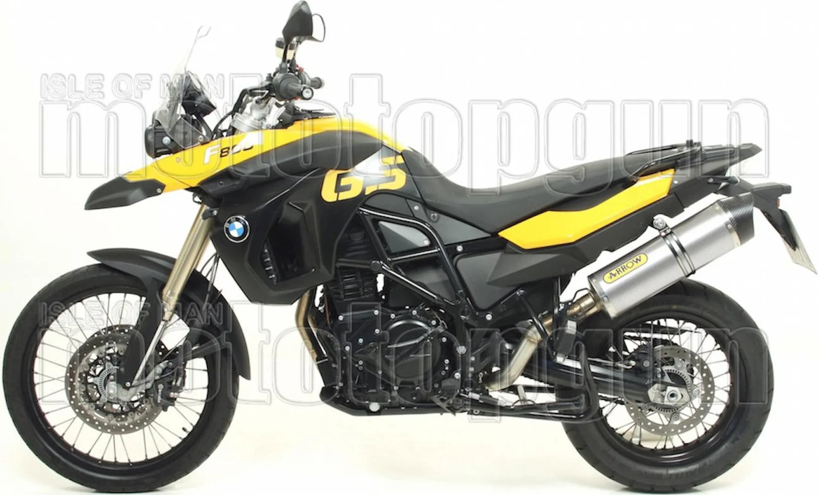 Complete Non-Catalytic Exhaust System With Sound Certification Maxi Race-Tech Aluminium Carbon - Arrow Special Parts Compatible With Bmw F 800 Gs (2008-2016)