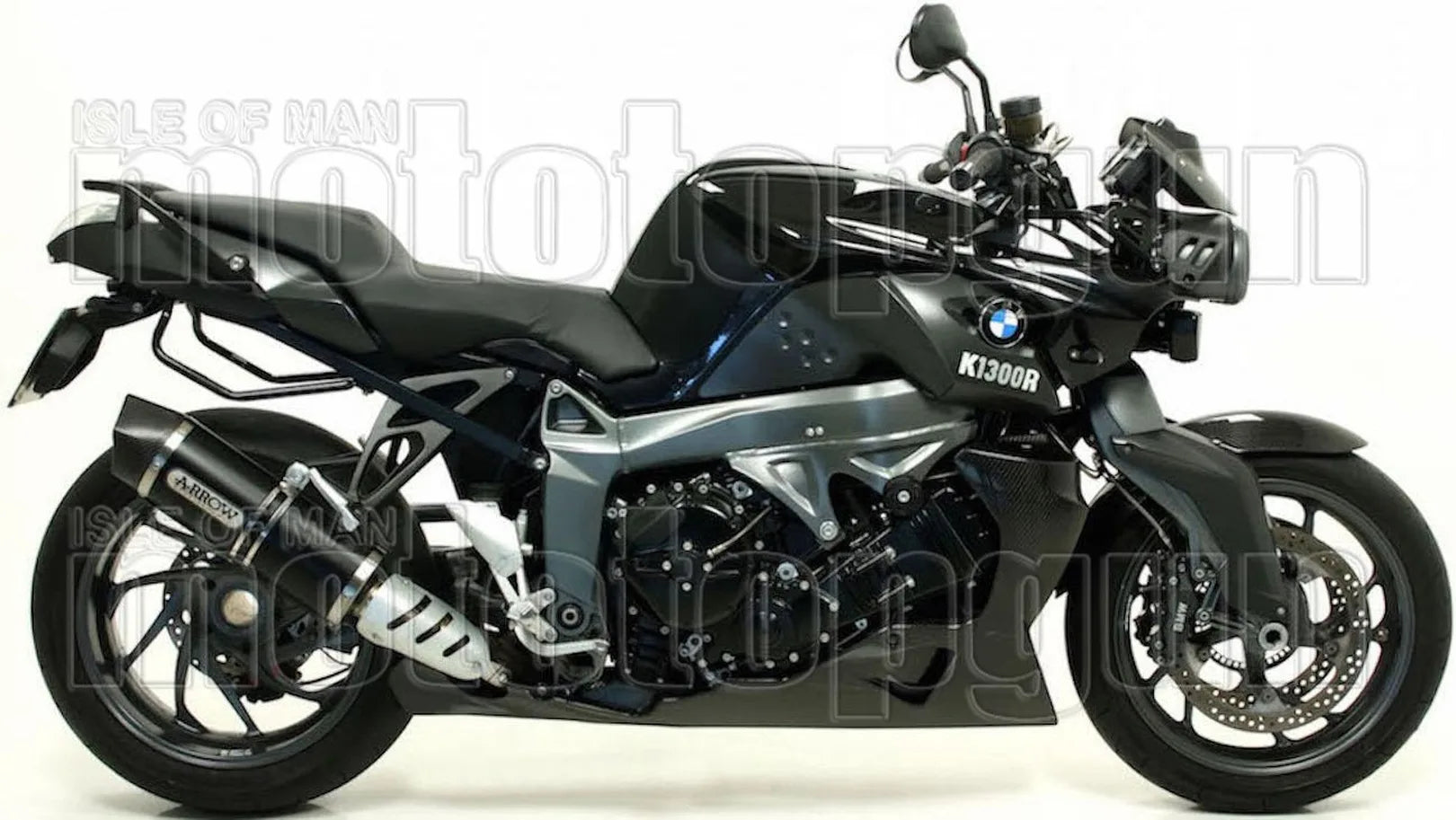 Catalytic Exhaust Tip With Sound Certification Maxi Race-Tech Black Aluminium Carbon - Arrow Special Parts Compatible With Bmw K 1300 R (2009-2016)