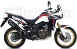 Exhaust Tip With Noise Certification Maxi Race-Tech Black Aluminium Carbon - Arrow Special Parts Compatible With Honda Crf 1000 L Africa Twin Adventure Sports (2018-2019)