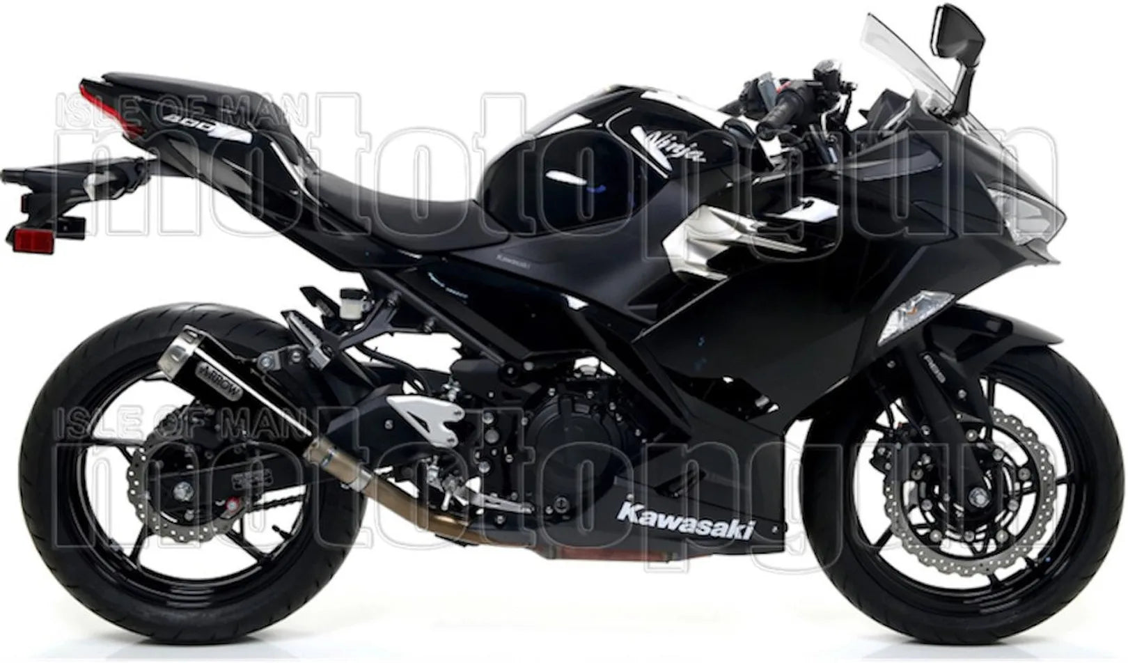 Exhaust Tip With Noise Certification Pro-Race Black Nichrom Stainless Steel - Arrow Special Parts Compatible With Kawasaki Z 400 (2019-2020)