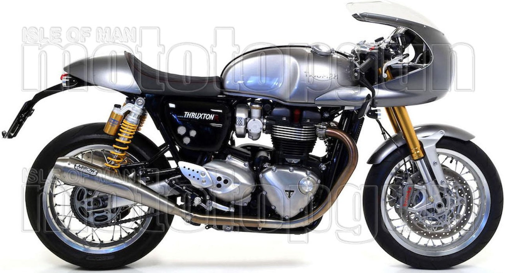 Dual Exhaust System With Sound Certification Pro-Racing Nichrom Stainless Steel - Arrow Special Parts Compatible With Triumph Thruxton 1200 Rs (2020-2023)