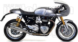 Complete Non-Catalytic Exhaust System With Sound Certification Pro-Racing Nichrom Carbon - Arrow Special Parts Compatible With Triumph Thruxton 1200 Rs (2020-2023)
