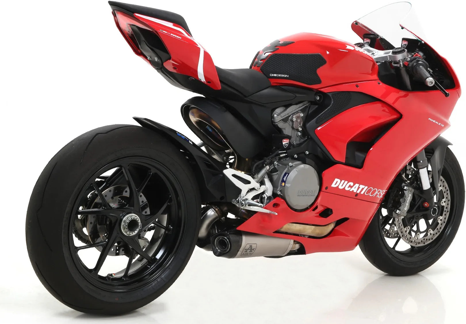Exhaust Tip Without Sound Certification Works Titanium Carbon - Arrow Special Parts Compatible With Ducati Panigale V2 (2020-2024)