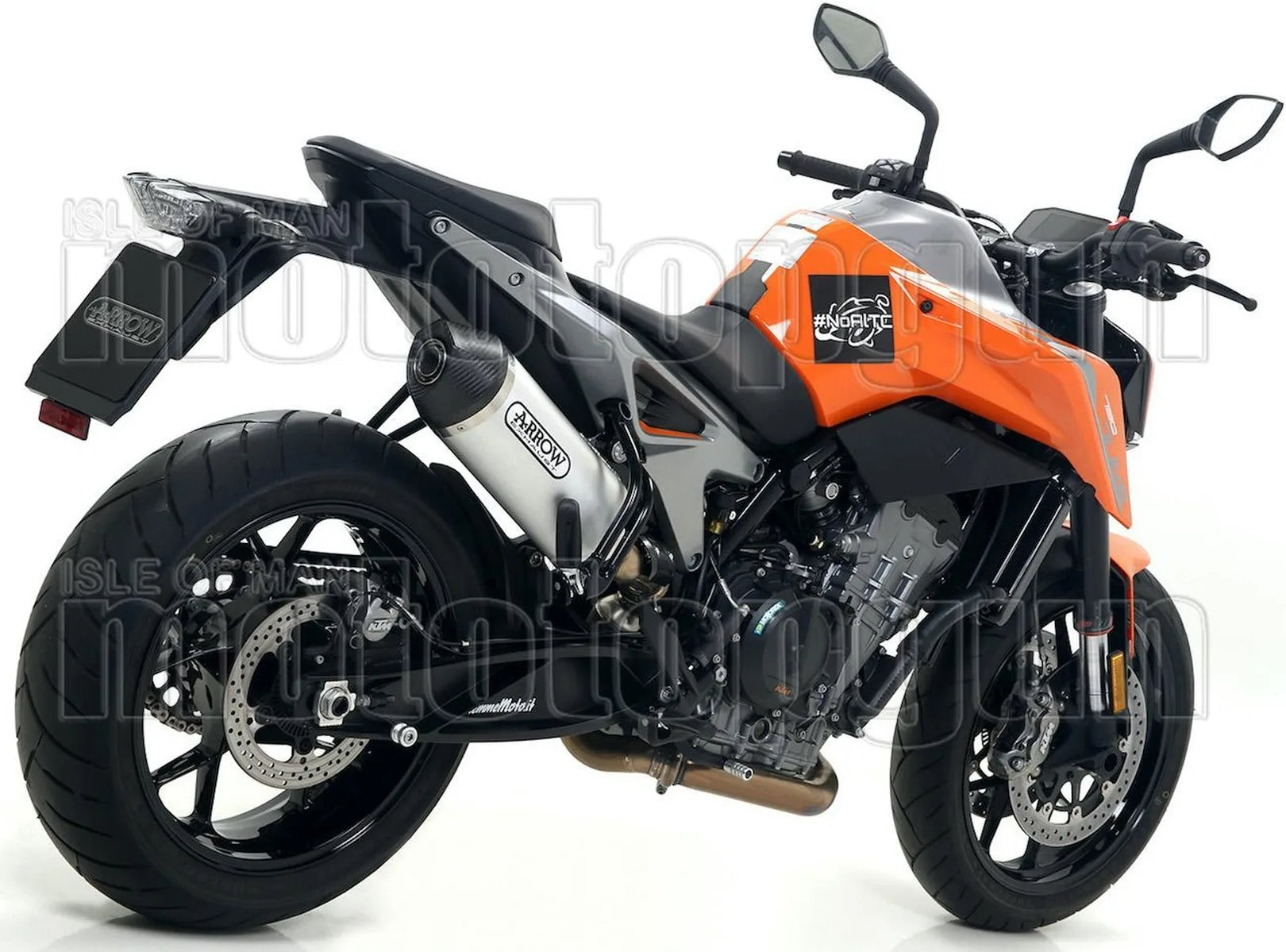 Non-Catalytic Exhaust Tip With Sound Certification Race-Tech Titanium Carbon - Arrow Special Parts Compatible With Ktm 790 Duke (2018-2020)