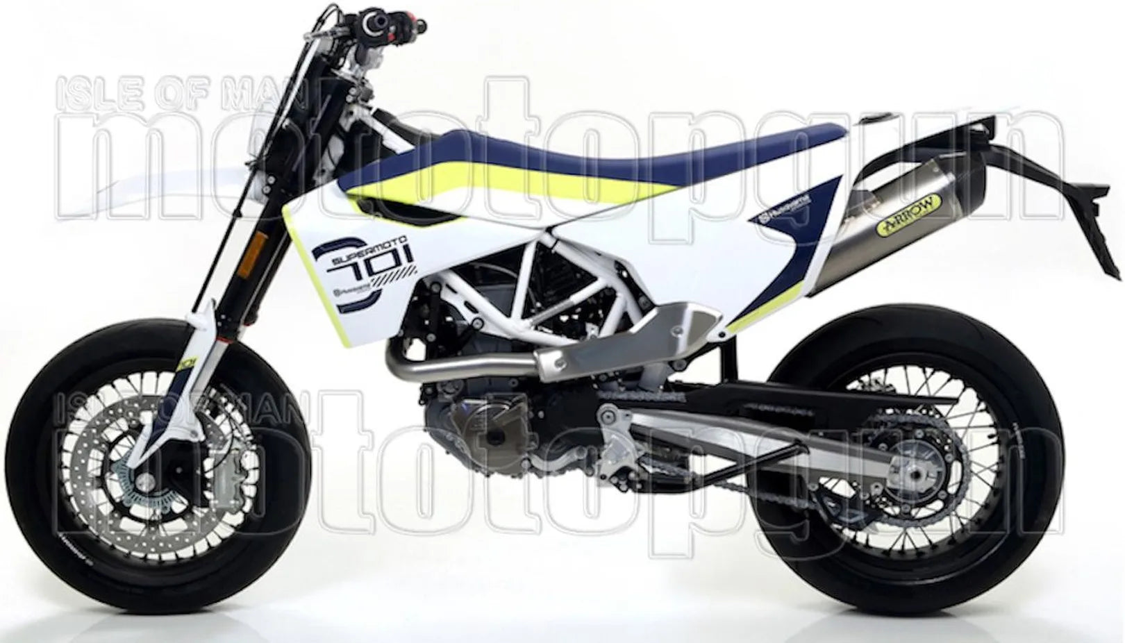 Non-Catalytic Exhaust Tip With Sound Certification Race-Tech Aluminium Carbon - Arrow Special Parts Compatible With Husqvarna 701 Enduro (2017-2020)