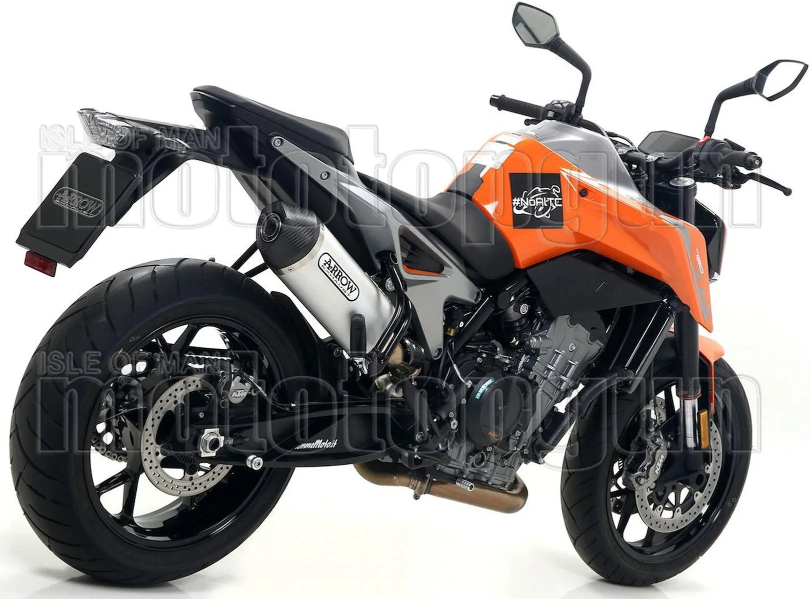 Non-Catalytic Exhaust Tip With Sound Certification Race-Tech Aluminium Carbon - Arrow Special Parts Compatible With Ktm 790 Duke (2023)