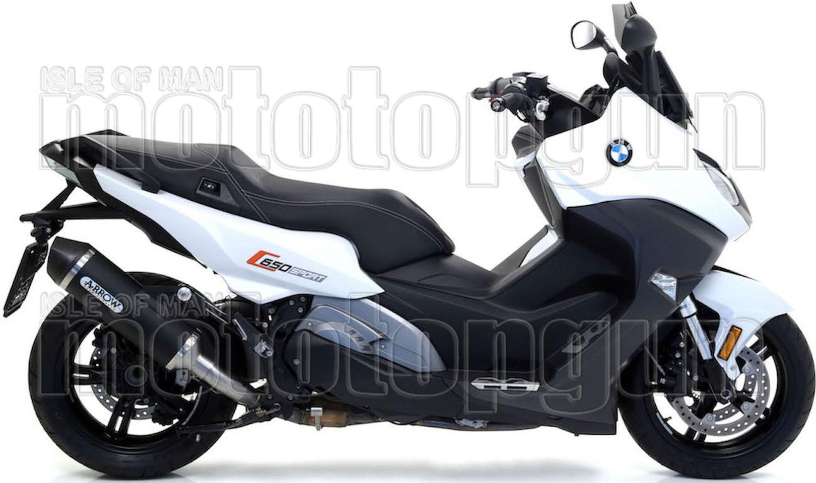 Catalytic Exhaust Tip With Sound Certification Race-Tech Black Aluminium Carbon - Arrow Special Parts Compatible With Bmw C 650 Sport (2016-2020)